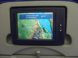 Screens in the second flight used to view TV shows and movies, play games and even view the flight path